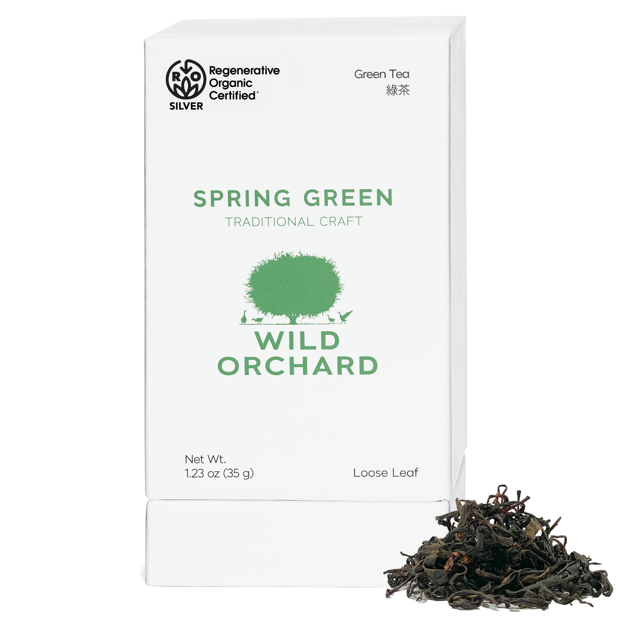 Wild Orchard Premium Green Tea - 100% Regenerative Organic Certified - Loose Leaf - USDA Organic - Sustainably & Regeneratively Cultivated on Jeju