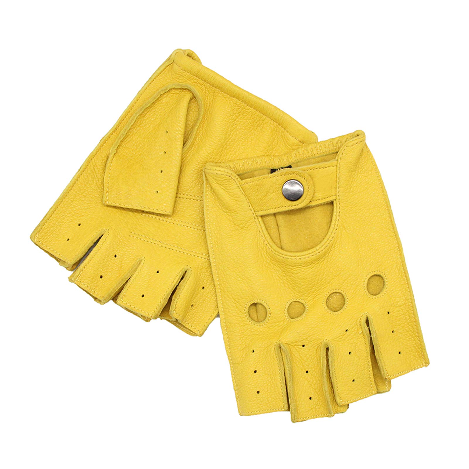 Guanti da uomo in pelle di capra, senza dita, guanti in pelle sfoderata