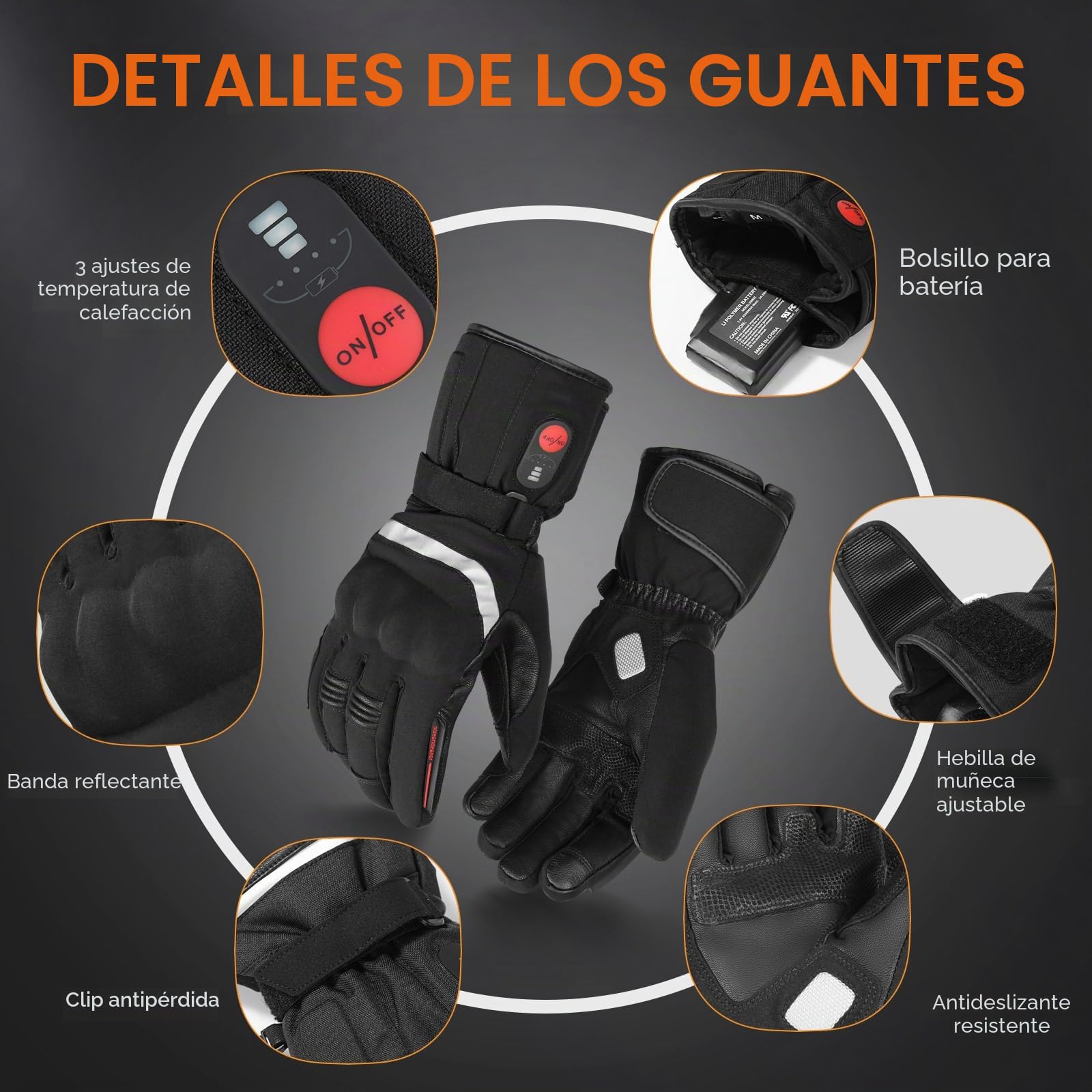 Sun Will Guantes Calefactables Moto, Guantes de Invierno para Hombres y Mujeres Impermeables en Activadas al Aire Libre Esquí Motociclismo Pesca Senderismo Caza,para Artritis Raynaud