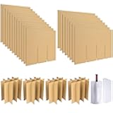 codree 4 Sets Glass Packing Kits- Glass Dividers for Moving Boxes- Glassware Dish Packing Boxes Corrugate Dividers with 48 pcs Foam Pouches Fits 16x12x12 Inch Box (Box Not Included)