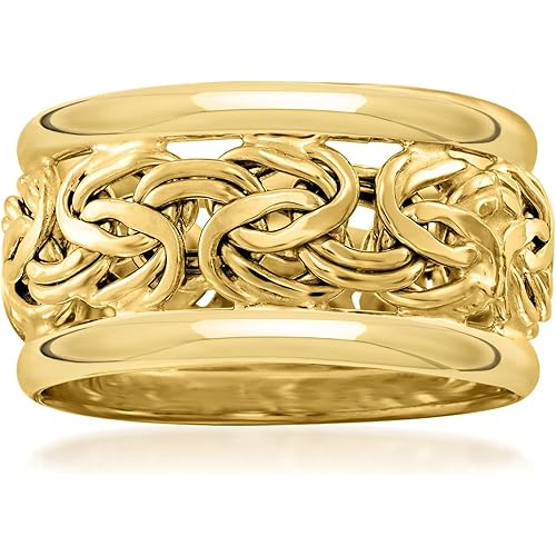 Ross-Simons 18kt Yellow Gold Wide Byzantine Ring