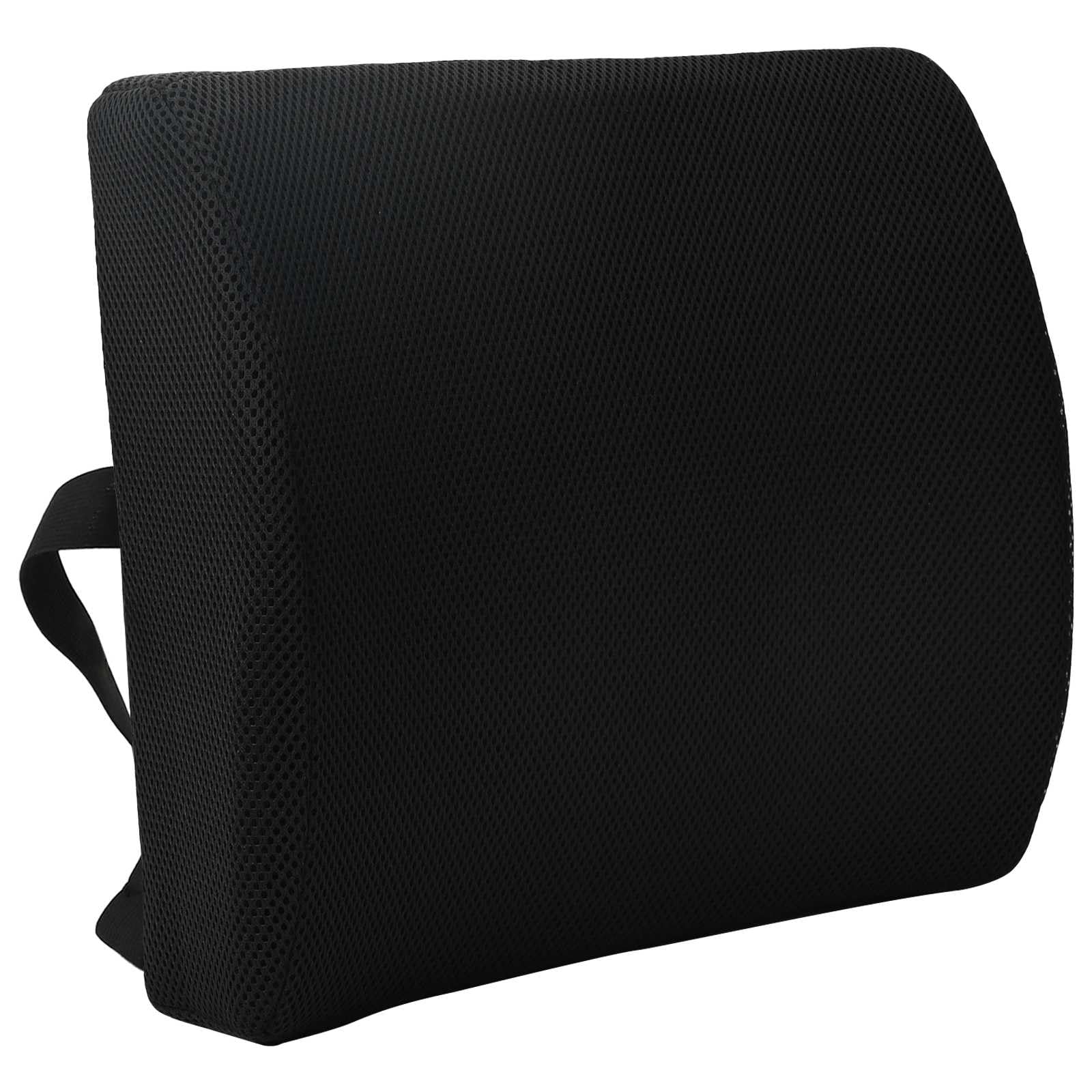Cojín de respaldo negro de espuma viscoelástica, 35,5 x 30 x 12 cm, con funda de malla transpirable para sofá y oficina, 1 cojín de respaldo para largos períodos de asiento