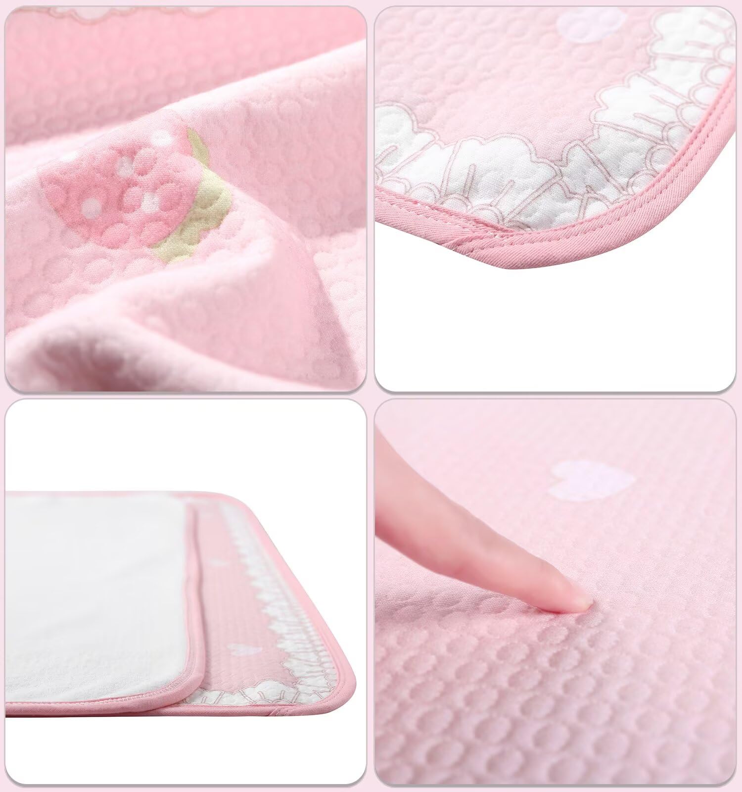Landofgenie Impermeabile Changing Pad 80 x 120 CM Lavabile Riutilizzabile Oversized Adult Changing Pad - Mucca fragola