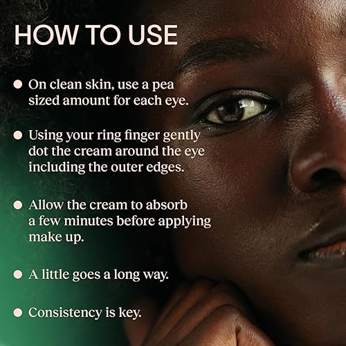 Miniatura 7 de Crema de ojos con cafeína para ojeras, hinchazón y arrugas - Sin fragancia - Cuidado ocular antienvejecimiento para pieles sensibles - Fabricado en