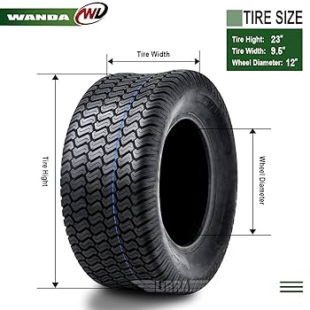 Amazon.com: WANDA Set 2 23x9.5-12 Lawn Mower Cart Turf Tires