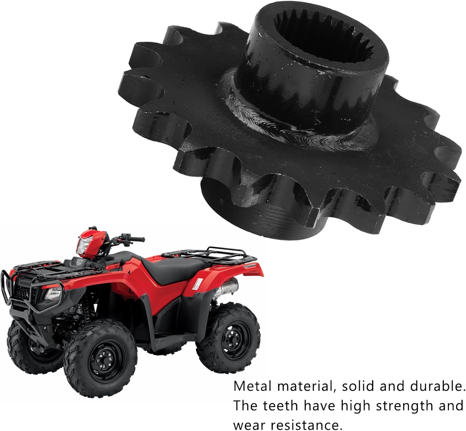 530 Chain 16T Front Sprocket, Front Sprocket, Black Steel Pinion High Strength Part for Gy6 150cc‑200cc ATV Quad Go Kart