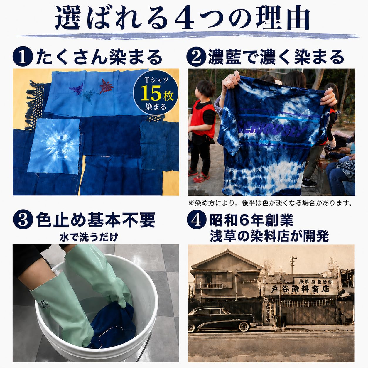 Amazon | 藍染めキット 浅草 藍染め太郎 濃く染まる 色止め剤不要 T