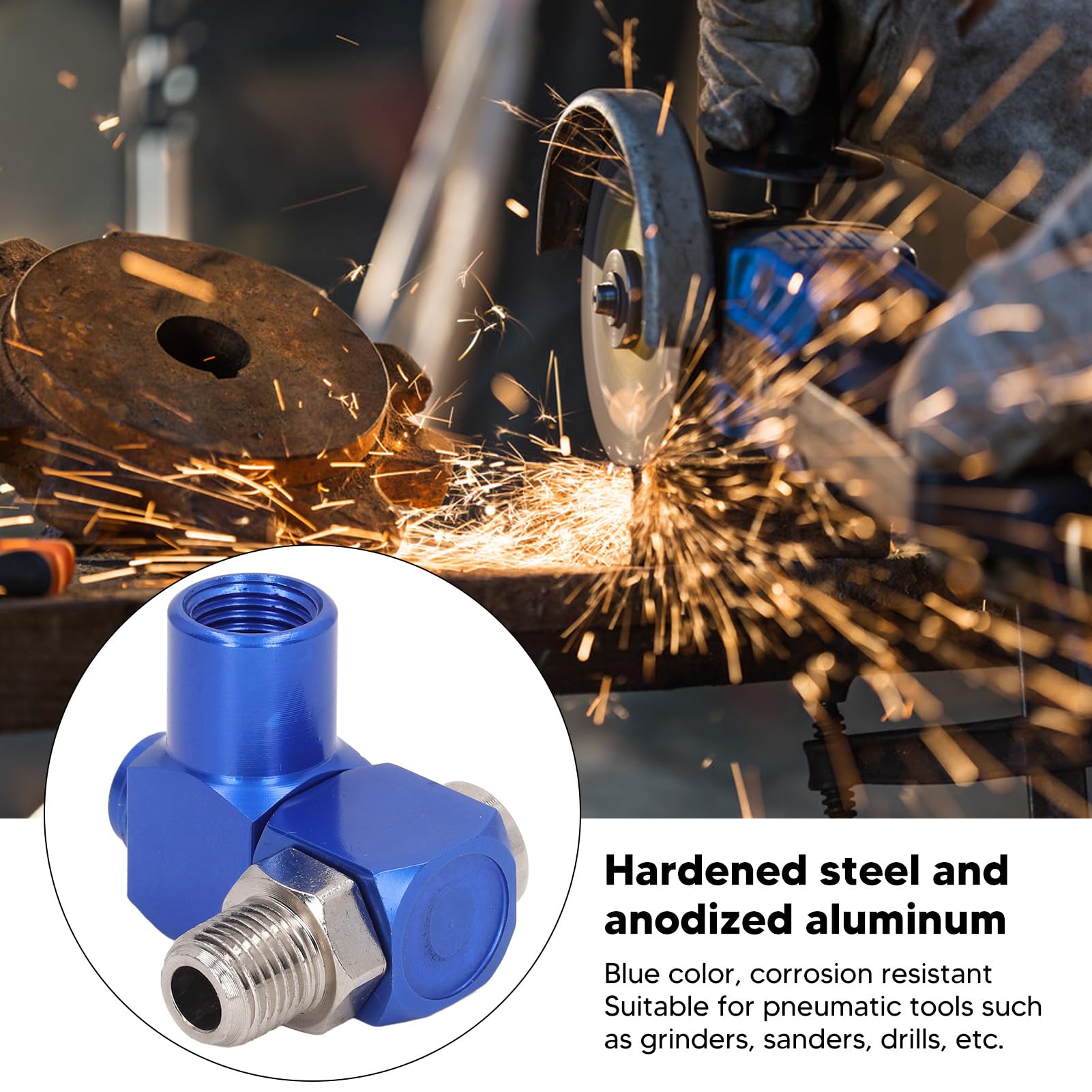 360° Swivel Air Hose Fittings - 1/4" NPT Connectors For Pneumatic Tools (2-Pack)