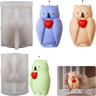 Owl Heart Dragon Animal Resin Mold for Candle Making and Home Decor - 3D Silicone Casting Mold