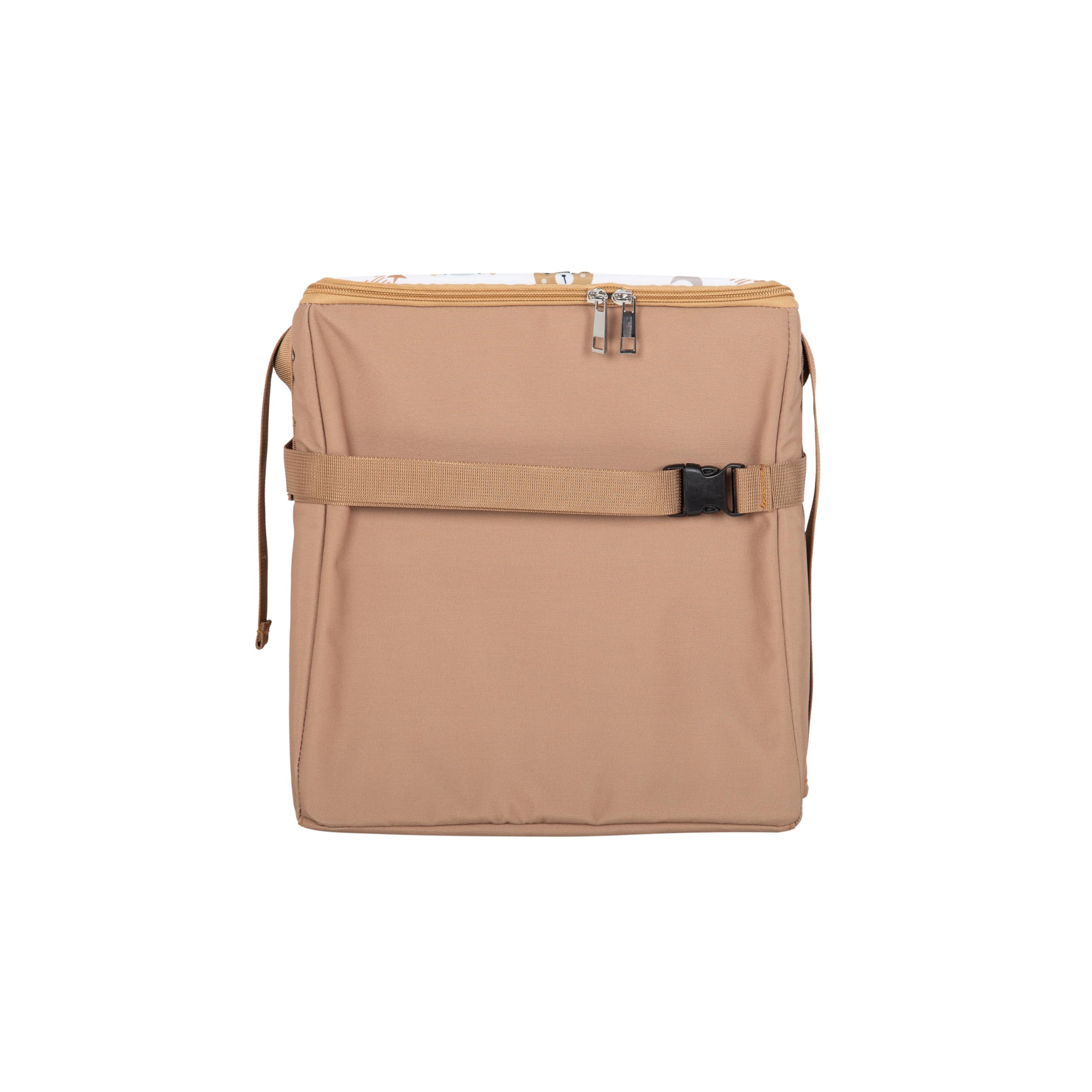 TINÉO - Réhausseur Nomade - Adaptable A Toutes Les Chaises - Ultra Compact - Transportable - Harnais De Sécurité - Rangement Compartimenté Et Fermé dans L'Assise (Camel Ourson)