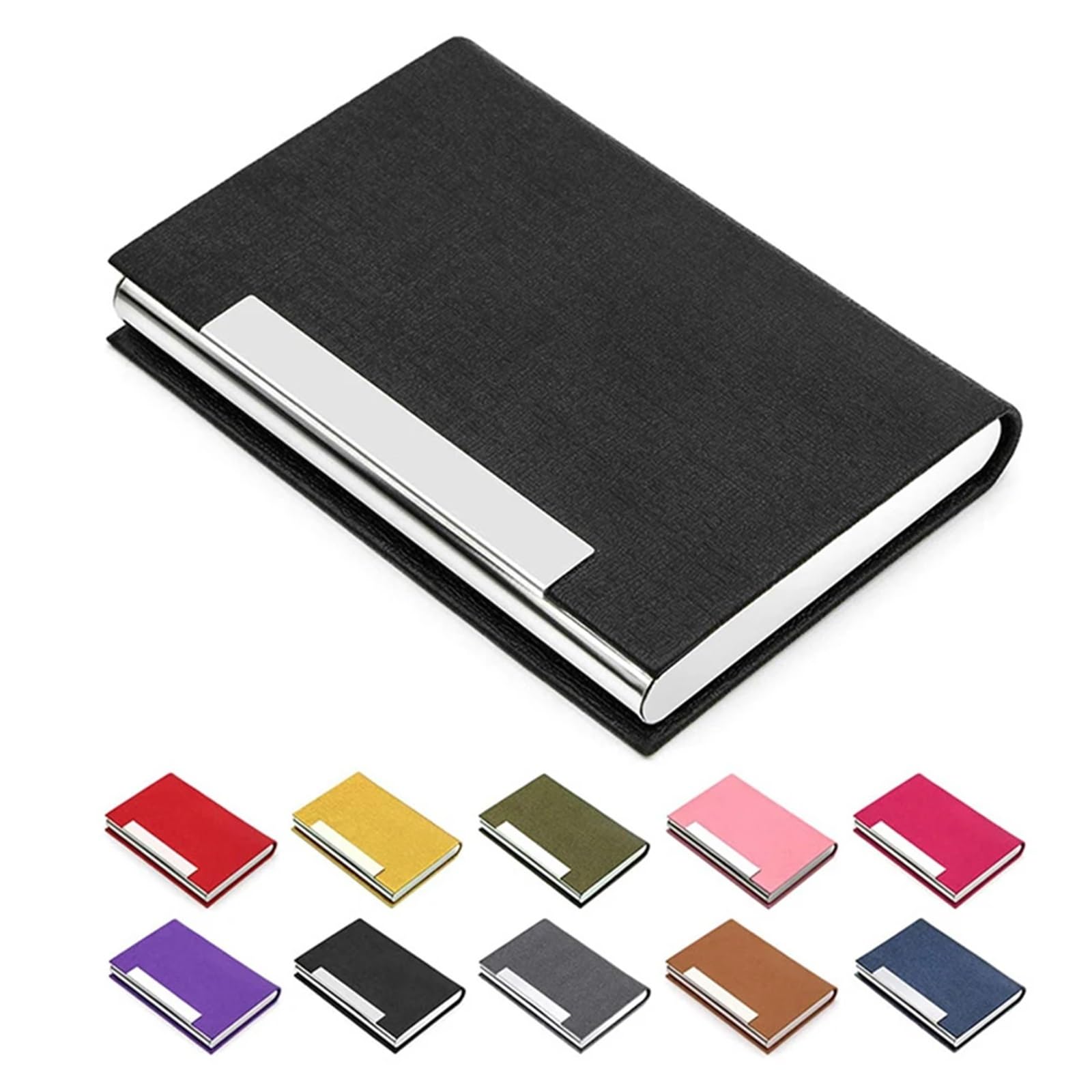 Vaeltor Black 5Pcs Creative Business Case Metal Box Credit Id Wallet Card Holder(Black)