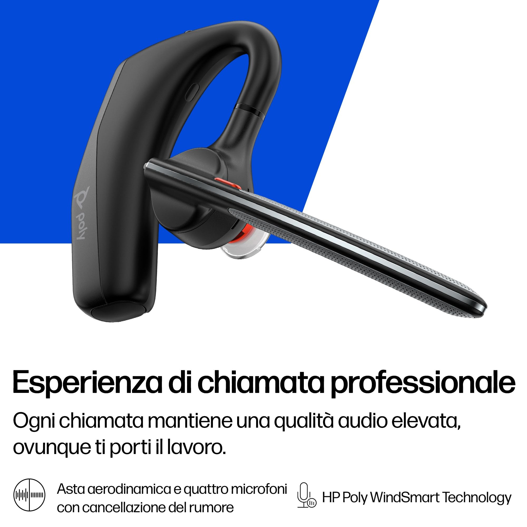 Poly Voyager Legend 30 Headset AV4P6AA con tecnologia WindSmart e design ergonomico per comunicazioni chiare