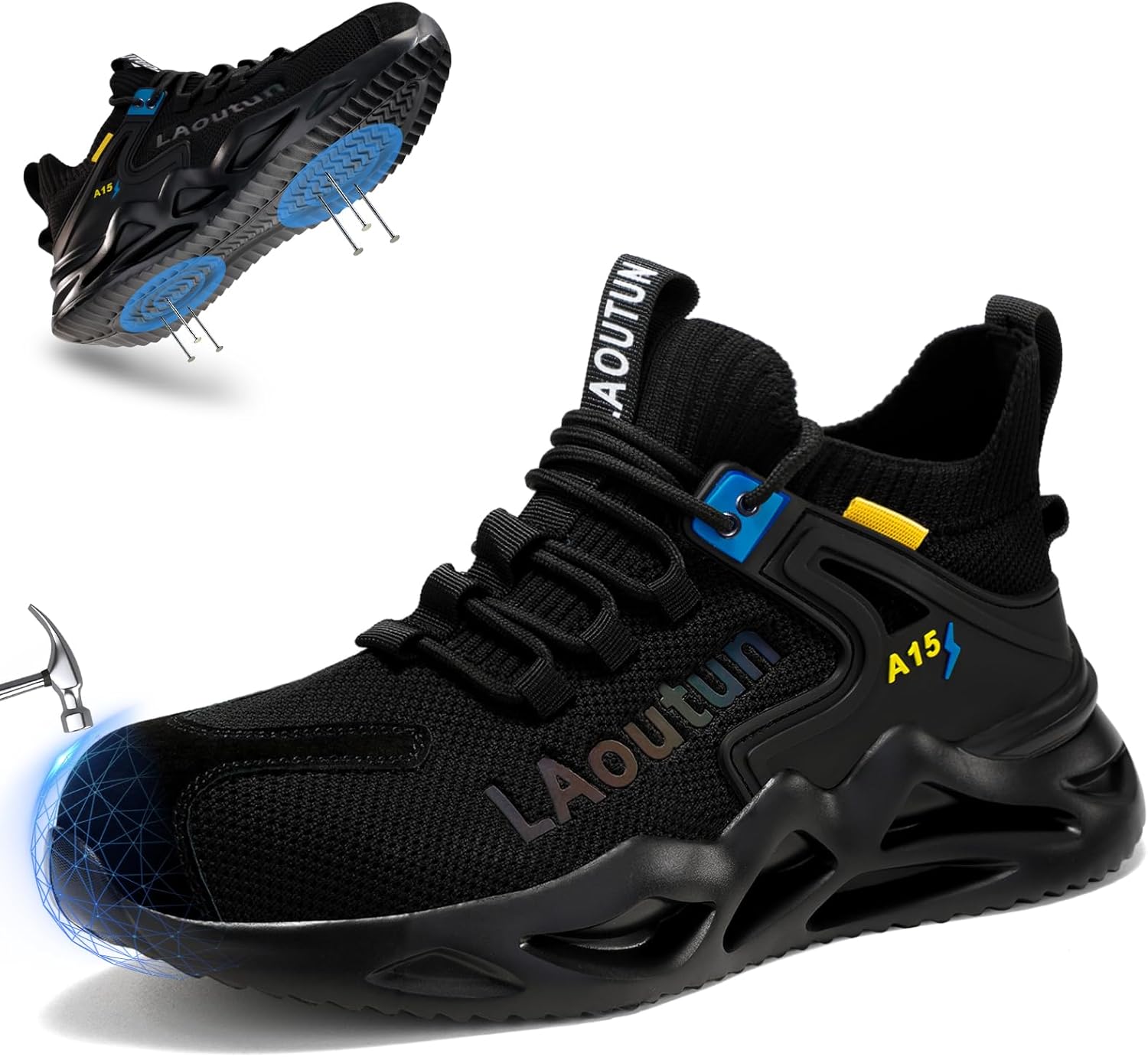 LAoutun Men Safety Shoes - Puncture Resistant