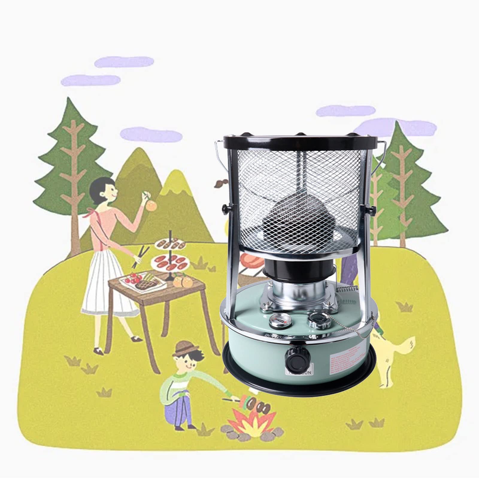 WJSmall Home Heater, Portable No Electric Heating For Cooking, Ice Fishing Tent