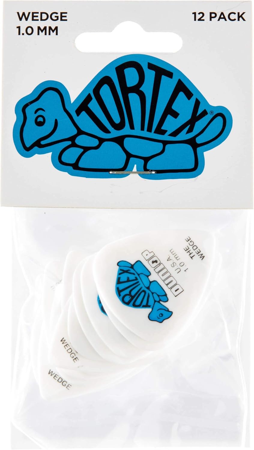 JIM DUNLOP 424P10 1.0mm Wedge Guitar Picks, 12-Pack Silver 1.0mm 12 Picks