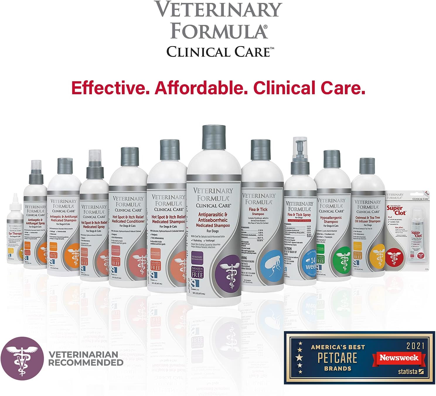 Pet Shampoos : Veterinary Formula Clinical Care Antiparasitic & Antiseborrheic Medicated Dog Shampoo, 16 oz – Paraben, Dye, Soap Free – Hydrating and Antifungal Shampoo for Dogs, White