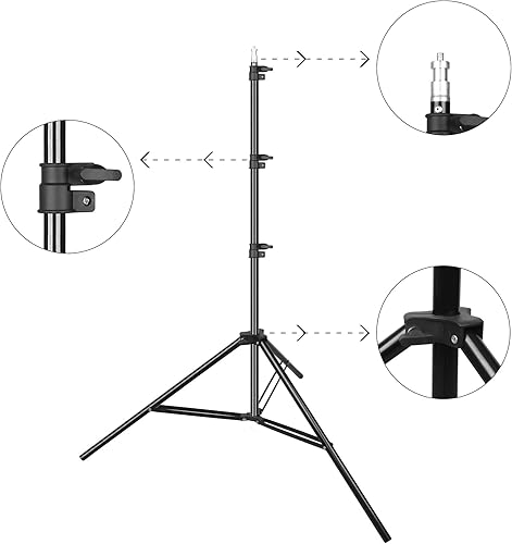 Miniatura 4 de EMART Kit de soporte de fondo portátil en forma de T de 5 x 8.5 pies con muselina de fondo blanco de 6 x 9 pies 100% algodón, 4 abrazaderas de