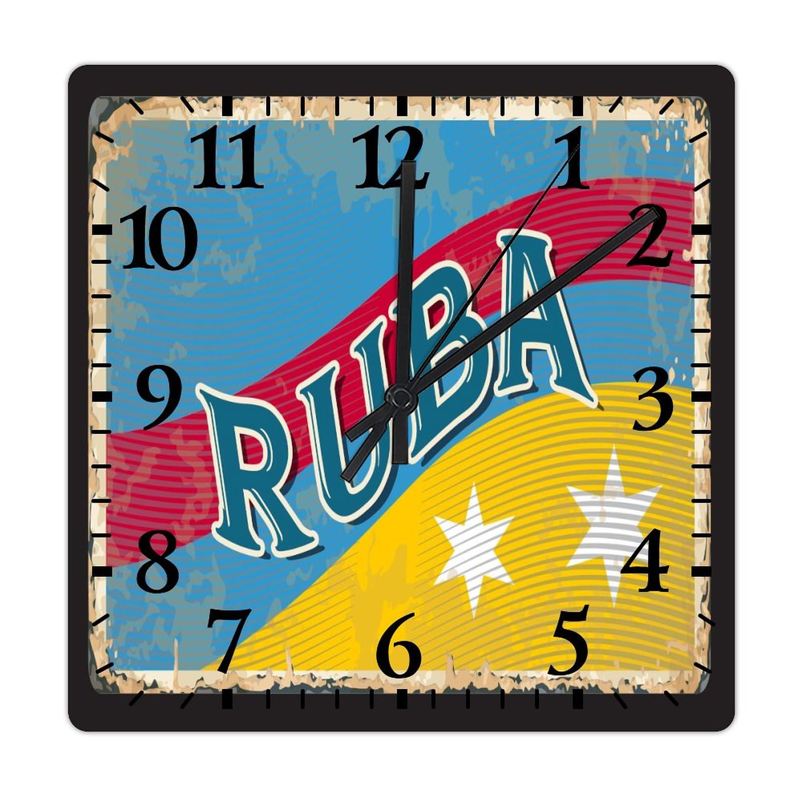 Horloge murale en bois Ruba 38x38 cm idée cadeau de pendaison de crémaillère
