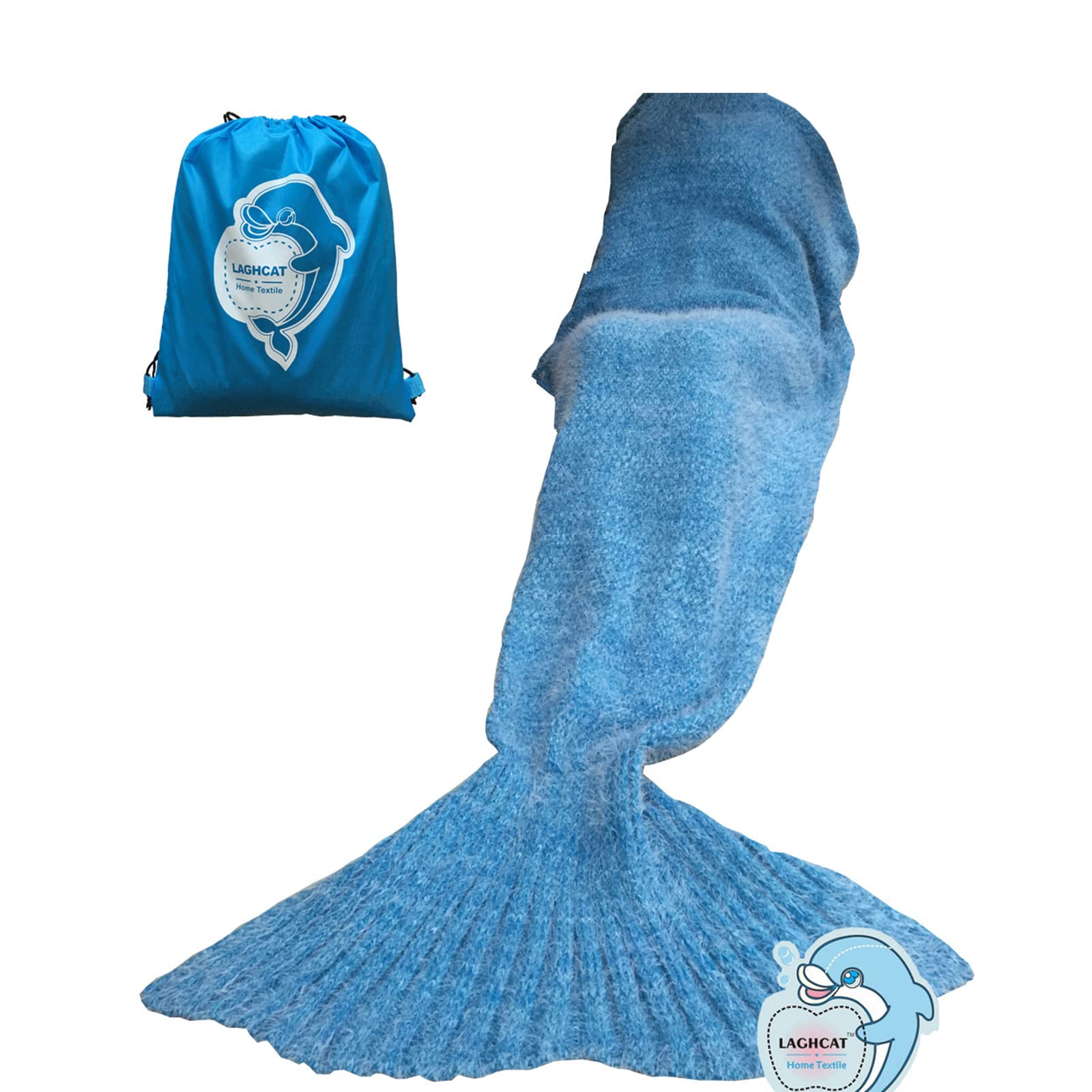 LAGHCAT Mermaid Tail Blanket Crochet Mermaid Blanket for Adult, Soft