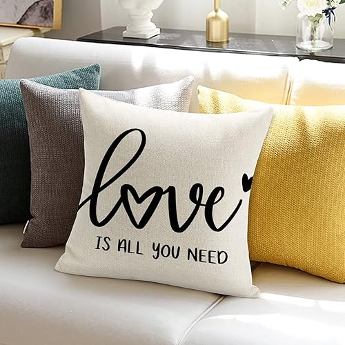 Miniatura 5 de Funda de almohada romántica para el día de San Valentín funda de cojín con texto en inglés Love is All You para decoración del hogar sofá sala de