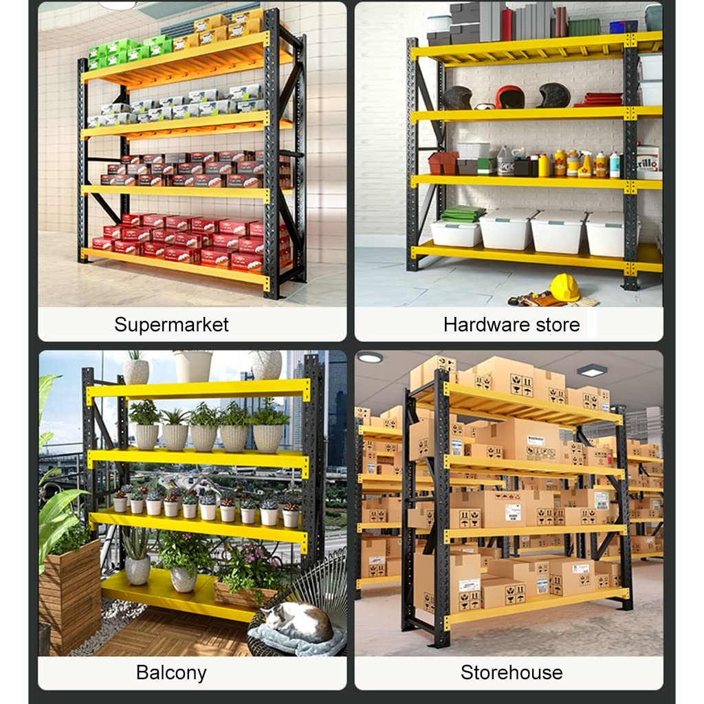 shelfplaza® Black rek voor zware lasten, zwart, 200 x 40 x 50 cm, metalen rek, zwart, 6 planken met een draagkracht van elk 145 kg, insteekrek als opbergrek, bureaurek en laderrek, metalen