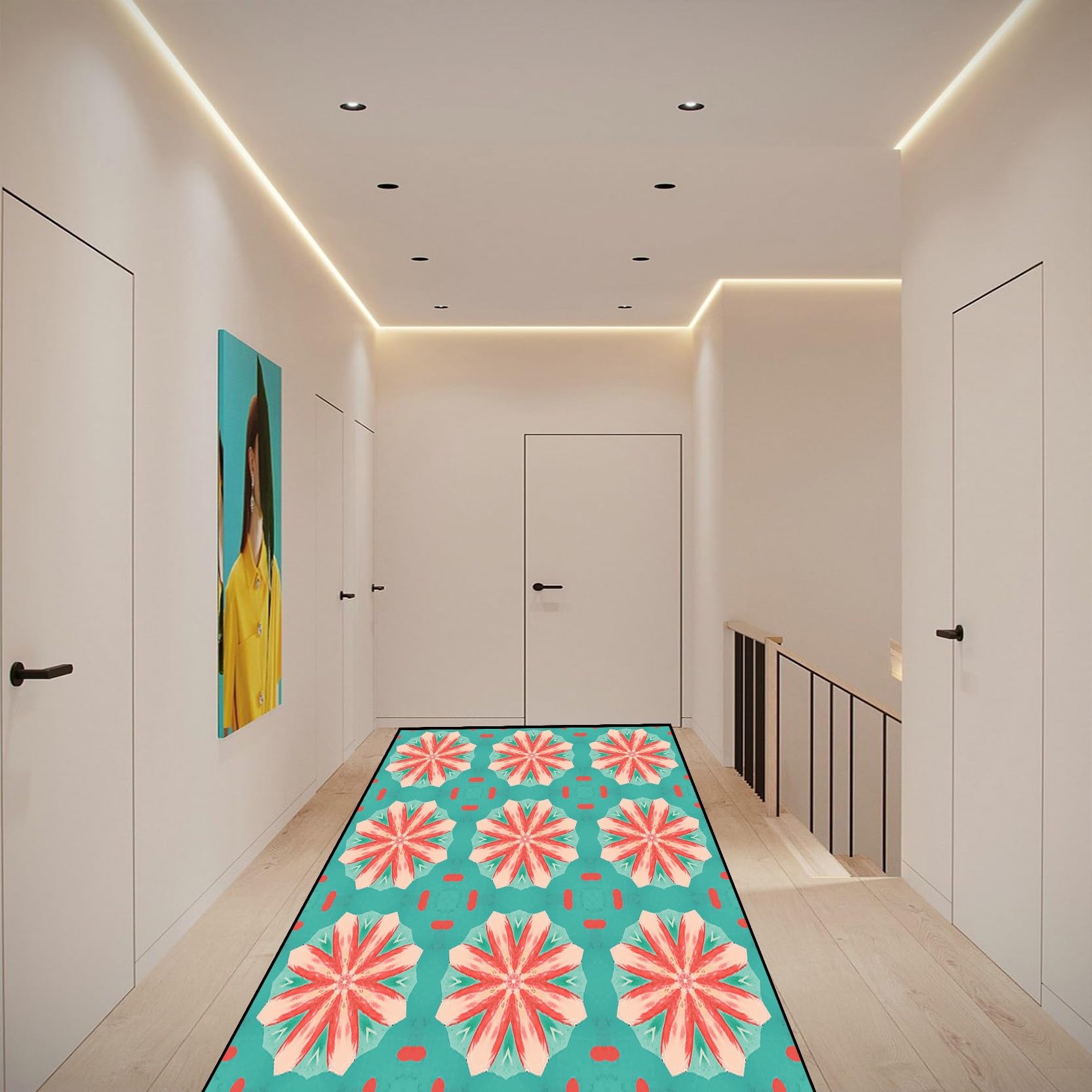Tapis de chambre 50x350 cm lavable et antidérapant pour couloir moderne