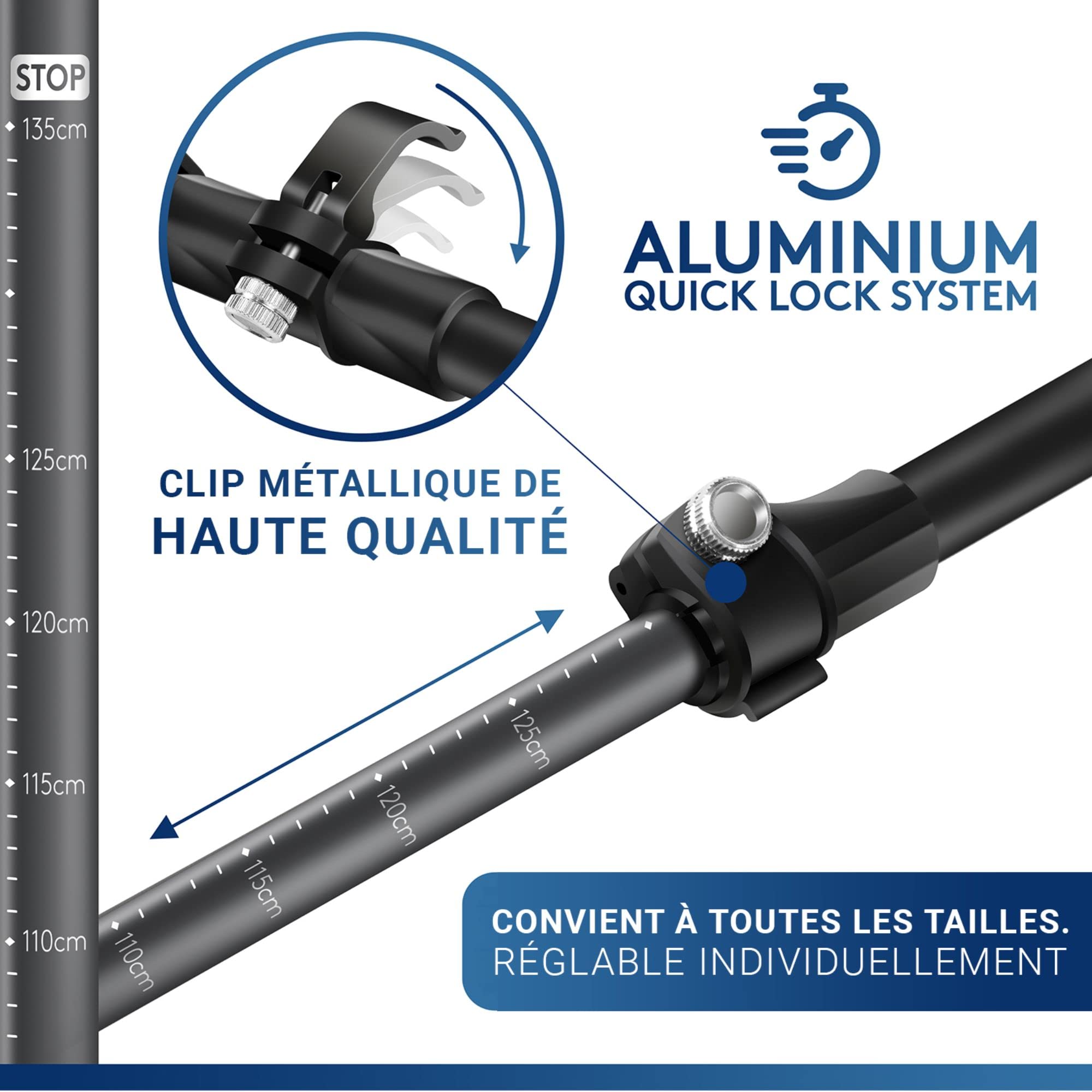 Bâtons de Randonnée | Extra Léger avec Poignée en Liège Véritable | Baton de Marche Télescopiques avec Amortisseurs en Caoutchouc | Ajustables Bâton de Marche pour Femmes et Hommes