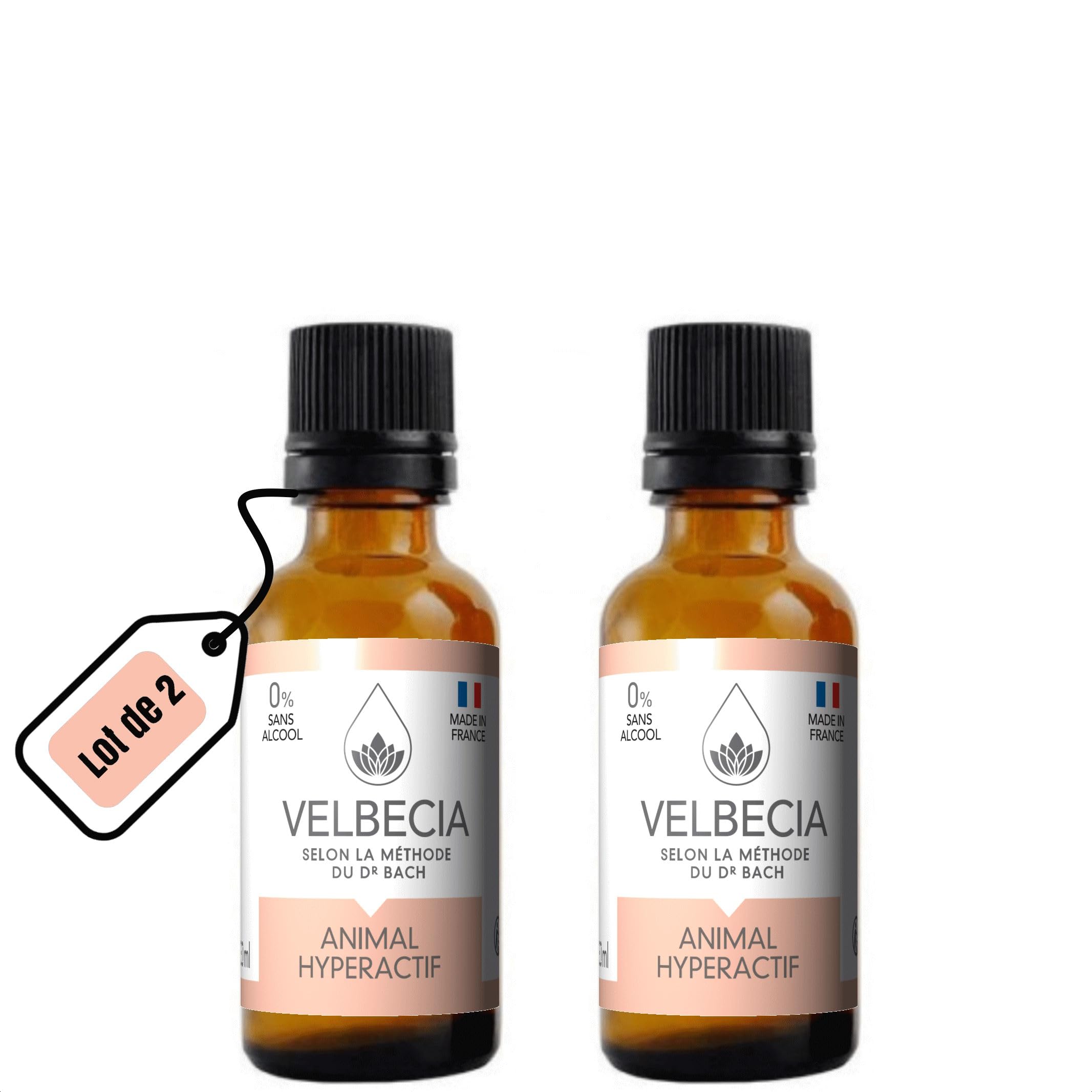 Velbecia® - Dr Bach Flowers Animale iperattivo 30ml +1 GRATIS - SENZA ALCOL - Affinché il tuo animale sia meno agitato, più attento a te