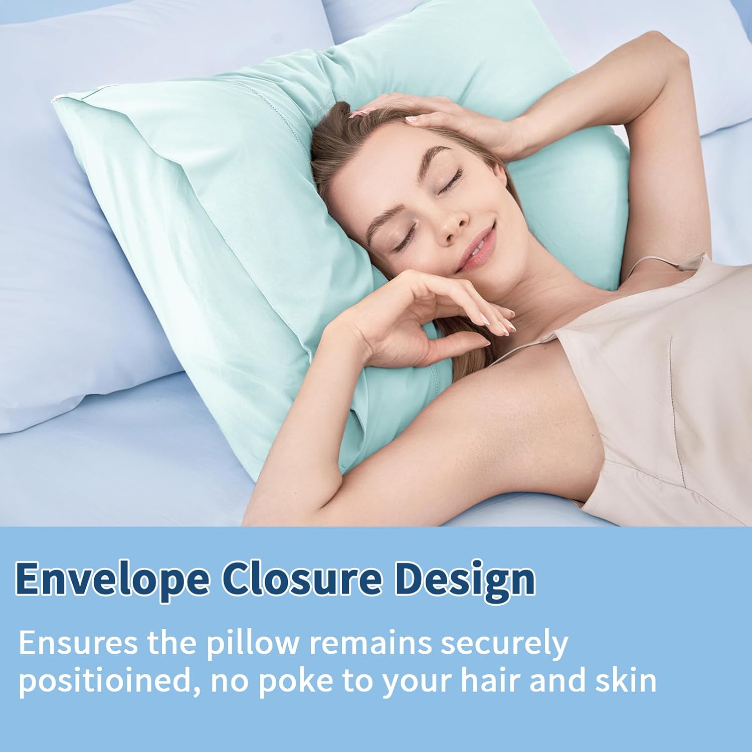 Premium Cooling Pillowcases King Size Set of 2 for Hot Sleeper & Night Sweats Beauty Sleep Reduces Wrinkles & Frizz Softer Than Silk Pillow Cover Oeko-TEX Certified Mint Green Breathable