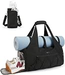 BAGSMART Sac de gym pour femmes, Duffel léger avec compartiment de chaussures, sac de toilette avec poche humide pour les voyages de yoga, noir