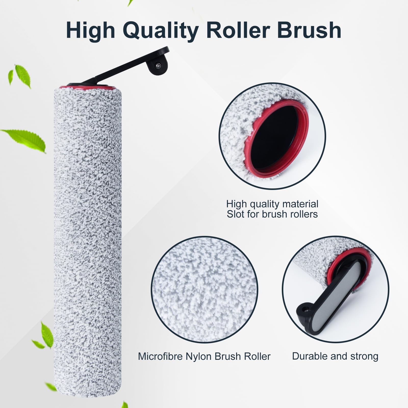 Rouleaux Brosse Rechange Jegehoyo Pour Dreame H12 Pro/H12 Dual - 2 Rouleaux Microfibre + Brosse Nettoyage