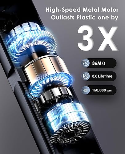 Miniatura 2 de Secador de pelo iónico, secadora de alta velocidad, motor sin escobillas de 150,000 RPM, 500 millones de iones negativos, ultraligero y pequeño,