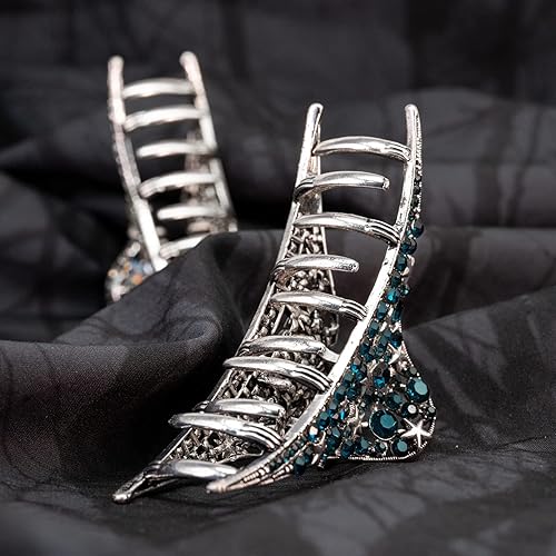 Miniatura 5 de Pinzas de metal para el cabello para mujeres y niñas, estilo retro ligero con diamantes de imitación brillantes con diamantes de imitación de