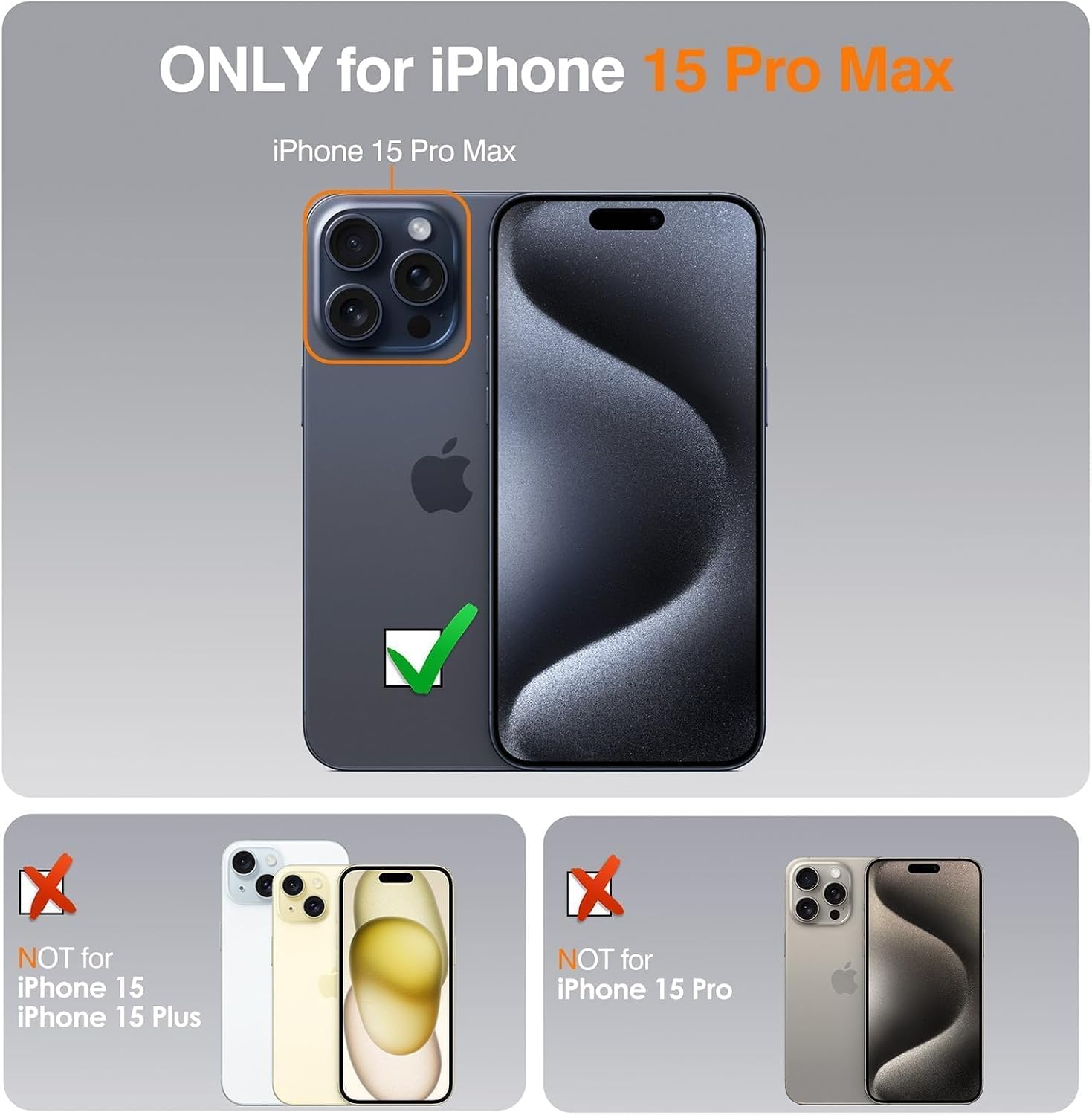 LOHASIC for iPhone 15 Pro Max Leather Case with MagSafe – Luxury Soft Magnetic Designer Cover with Logo Cutout, Luxury Elegant Aesthetic Case for iPhone 15 Pro Max, Black + Gold