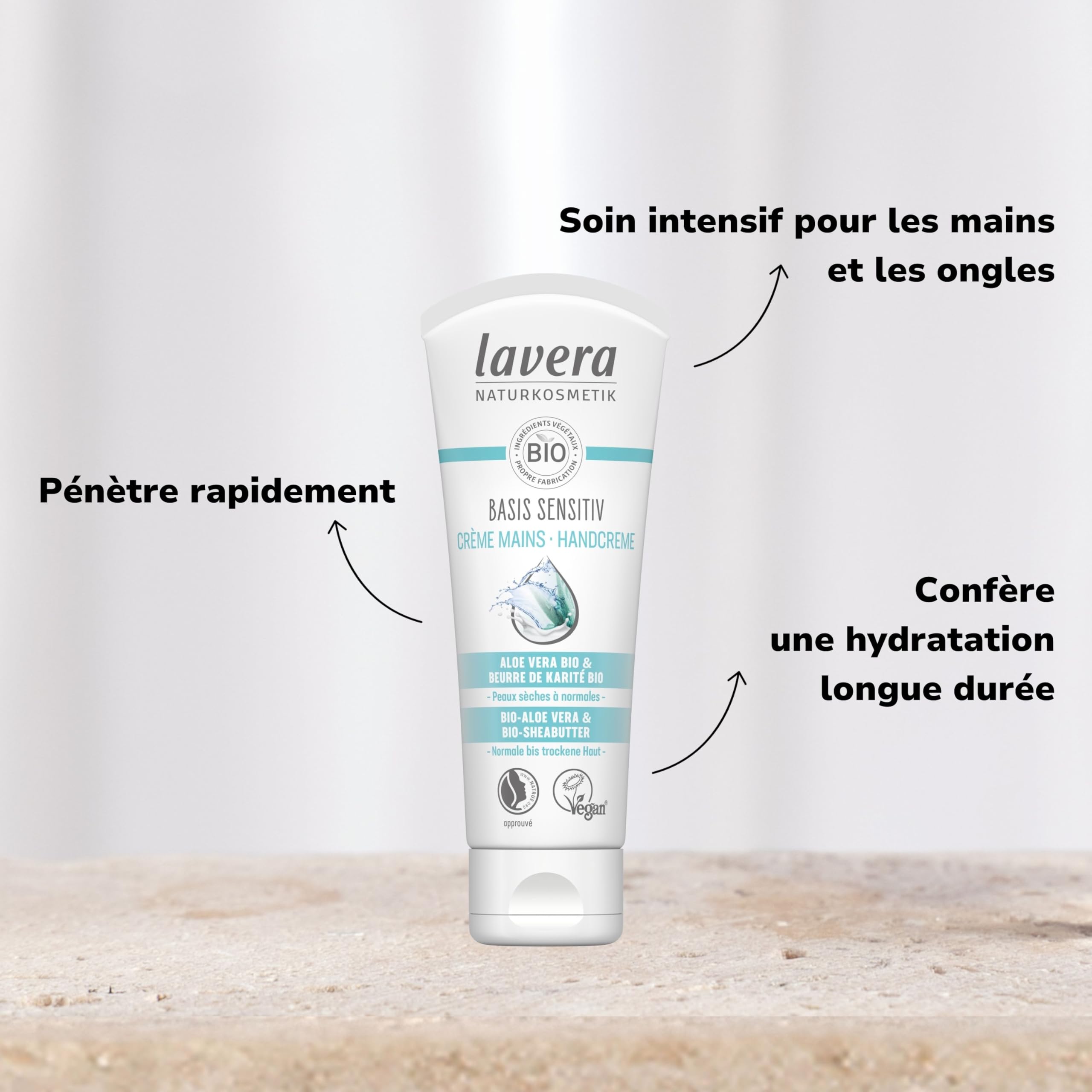 Lavera Naturkosmetik - Crème Mains Réparatrice - végan -ALOE VERA BIO & Beurre de Karité BIO - 75ml