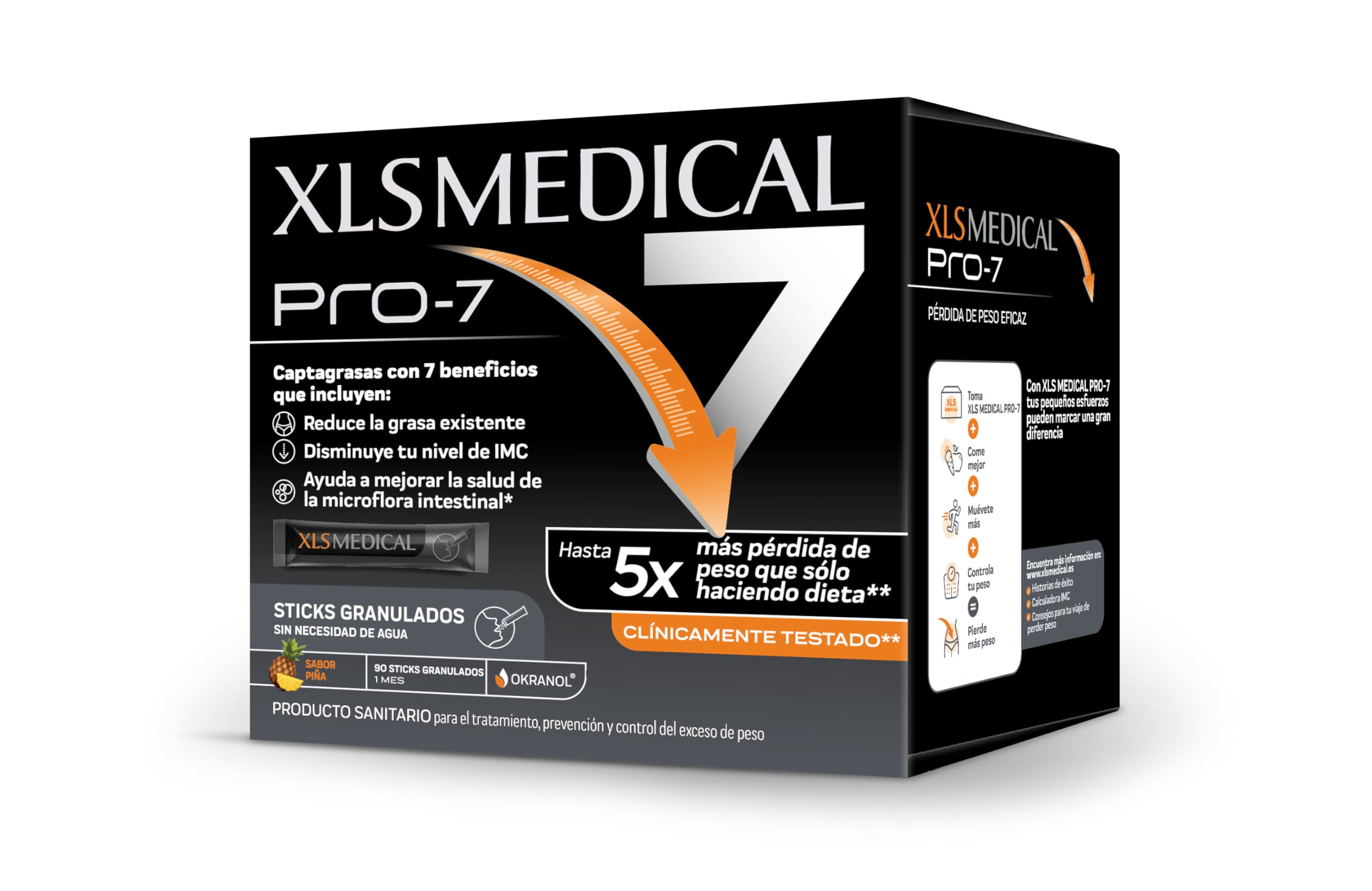 Xls Medical Pro-7 Results In 1 Month With 7 Benefits, 3 Sessions Nutritionist Service With Mynudgeplan, Natural Origin, 90 Sticks, Pineapple Flavor