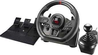 Subsonic - Superdrive GS650X Steering Wheel with Manual Shifter, 3 Pedals, and Paddle Shifters. Racing Wheel for Xbox Series X/S, PS4, Xbox One - Black