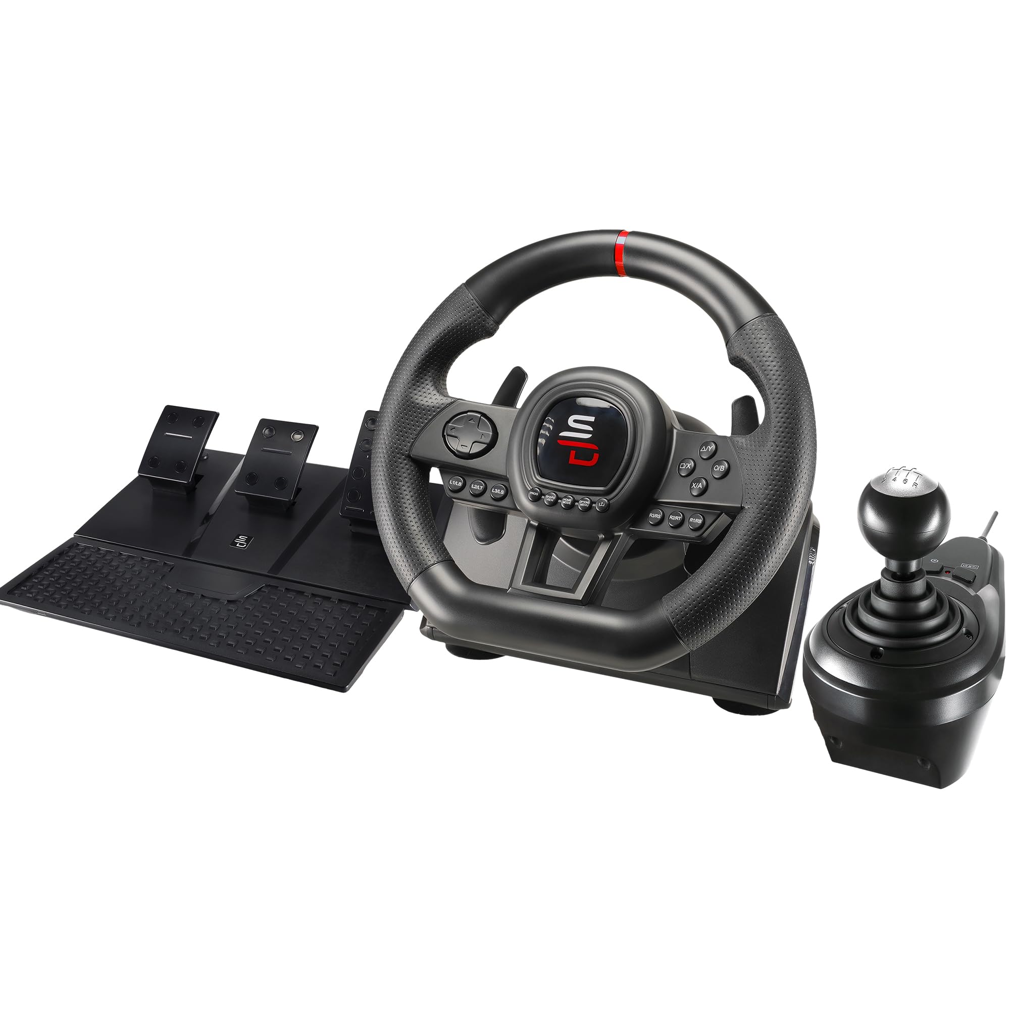 SUBSONIC – Superdrive GS650-X Lenkrad mit Separatem Schalthebel, Lenkradschaltwippen und Pedalen. 270° Drehung – Durchmesser 26 cm. Rennlenkrad. Für PS4, Xbox Series X/S und Xbox One – Schwarz