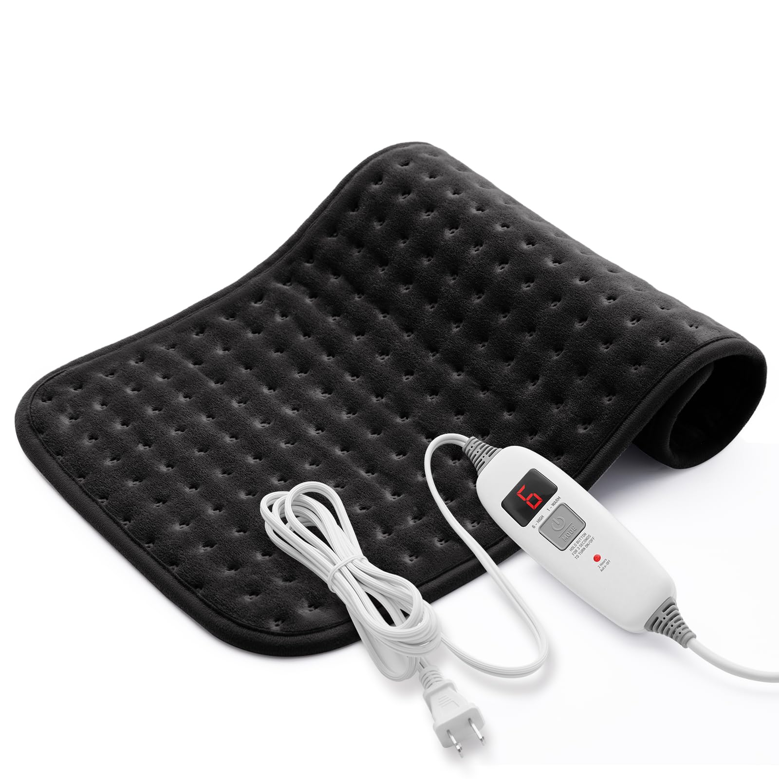 Electric Heating Pad for Back Pain Relife, Cramps, Neck and Shoulder, Moist/Dry Heat Therapy with Auto Shut Off Heating Pads, Holiday Christmas Gifts for Women Men Mom Dad (20"*24"), Black