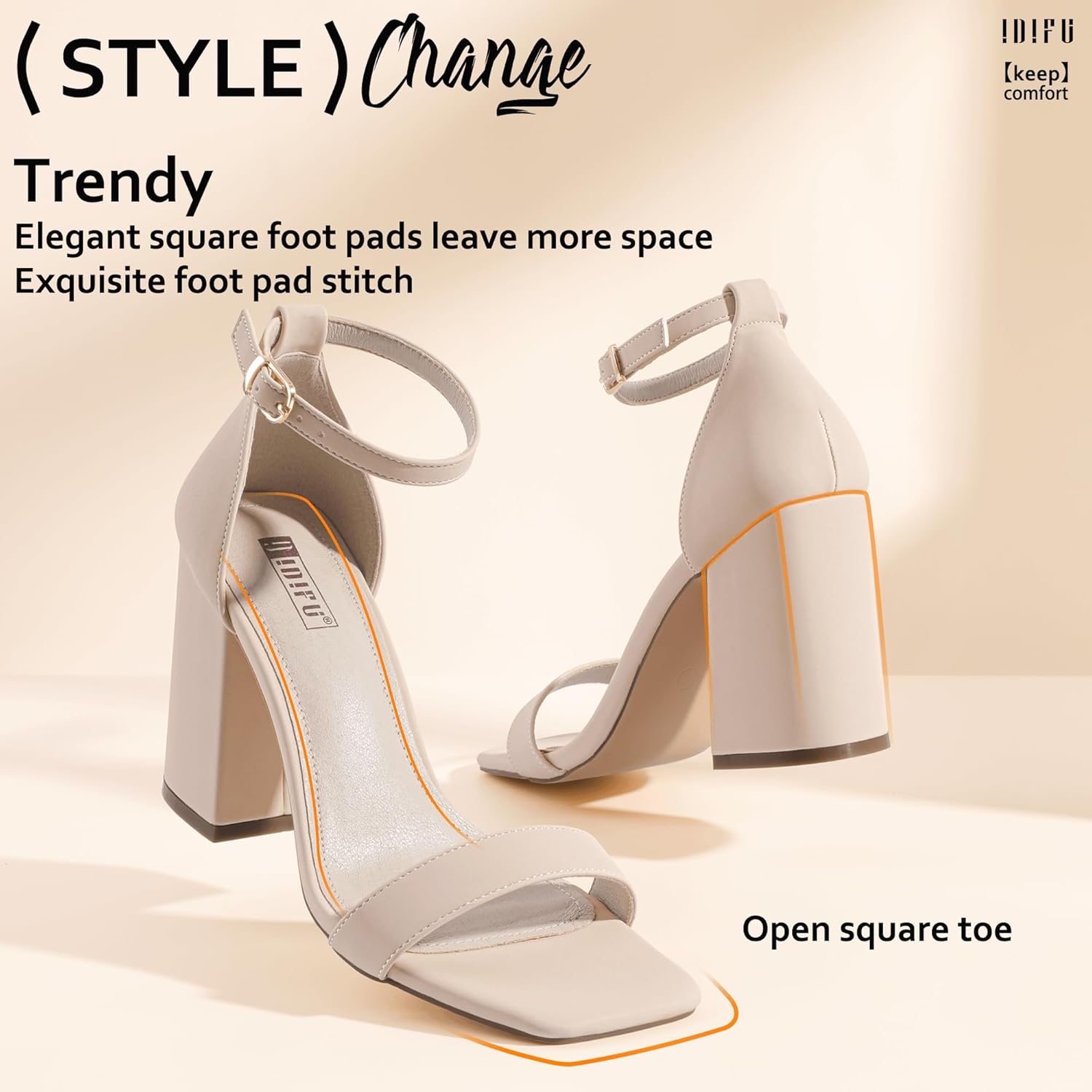 IDIFU IN3 Chunky Block Heels Wedding Party Dress Heeled Sandals - Image 5