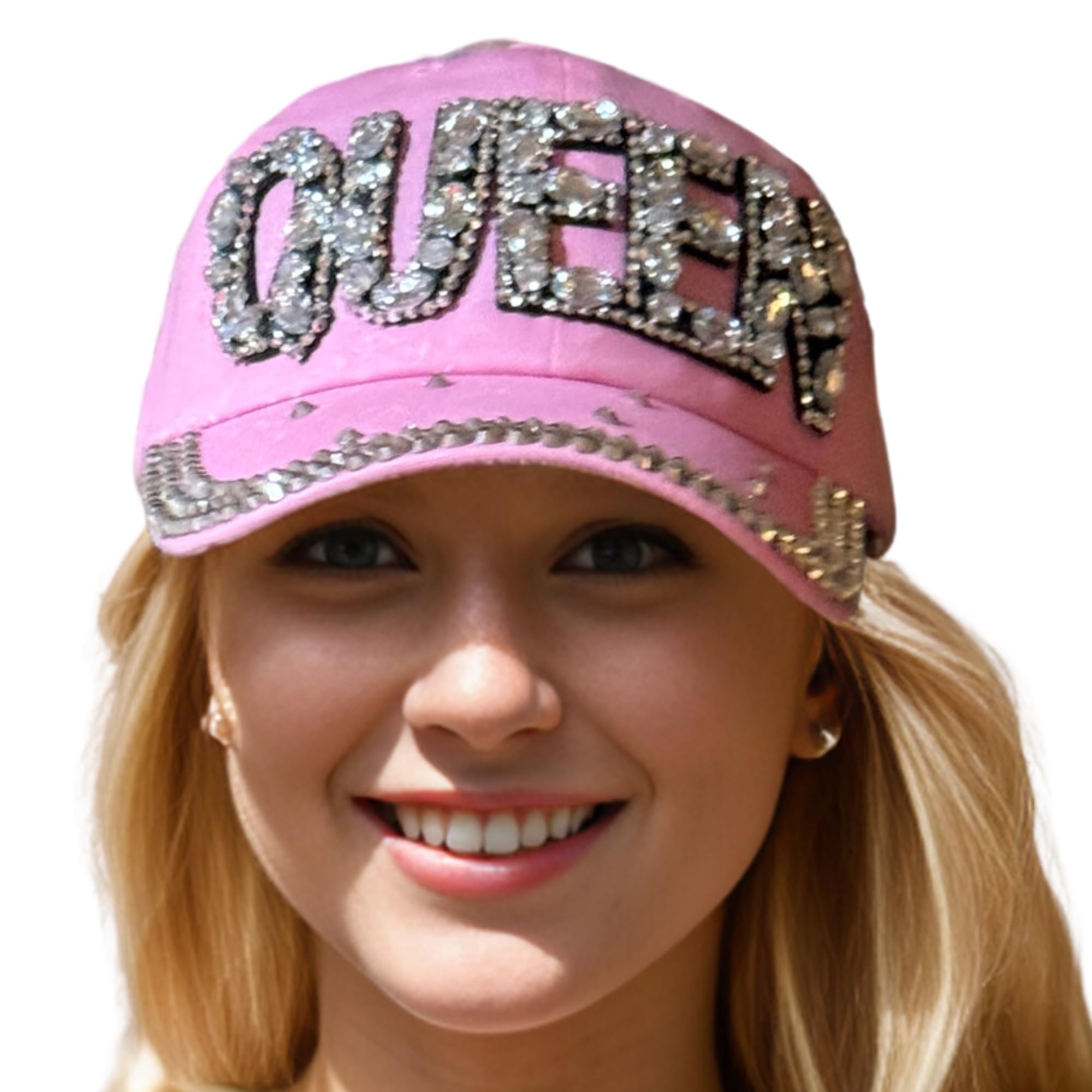 Popfizzy Bedazzled Hat for Women and Girls, Rhinestone Denim and Diamond Hat, Fun Adult Bling Hats, Sparkly Gifts, One Size