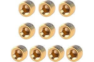 10 PCS 1/4 NPT Brass Male Pipe Plug Set for Pipe End Termination
