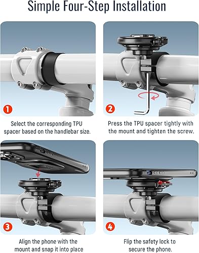 Miniatura 8 de sincetop Soporte magnético para teléfono para bicicletamotocicleta Serie Q Quad   Soporte de teléfono de aluminio para manillar de bicicleta