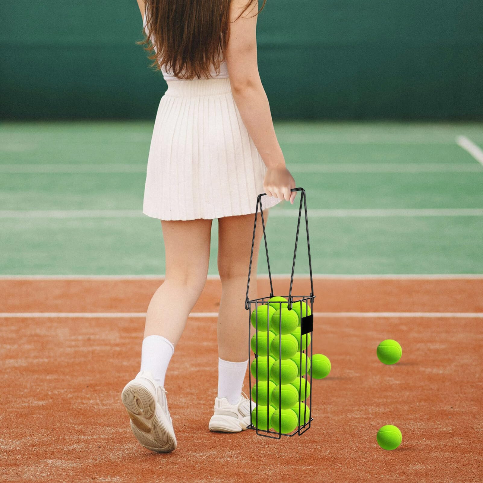 VANZACK Tennis Ball Picker Upper Basket Stainless Steel Multi-Purpose Storage Container