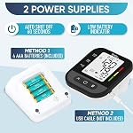 ByFloProducts Blood Pressure Monitor for Home Use – Digital Heart Rate Monitor with Backlit LCD Screen, Includes Blood Pressure Cuff, 4 AAA Batteries, Perfect Automatic Blood Pressure Machine (Black with Backlight)
