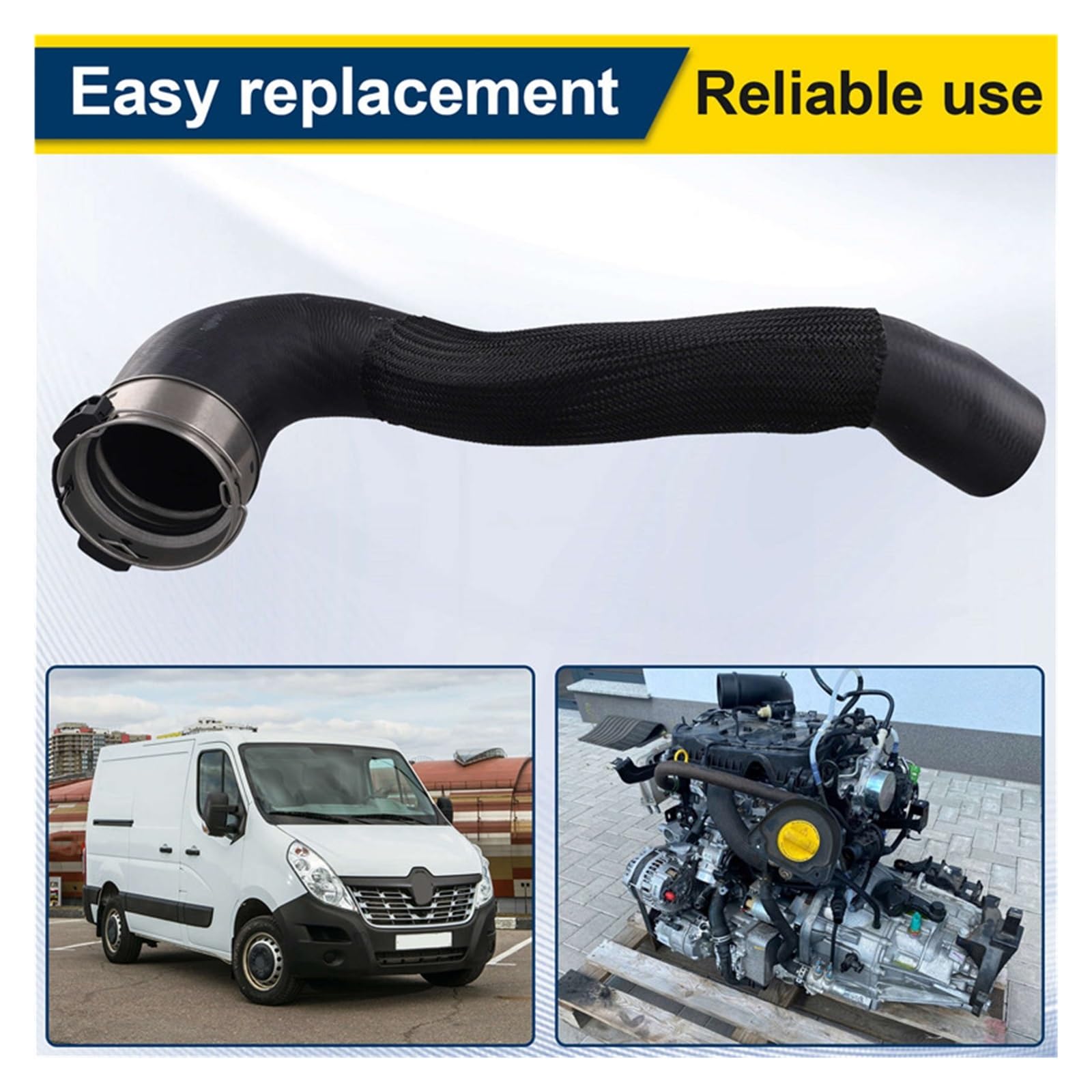 Tubo in silicone a gomito Adatto per tubi di raffreddamento motore Renault MASTER 2.3 BI TURBO DCI 165 CV 144602862R-A09E 144605171R Tubo intercooler turbo
