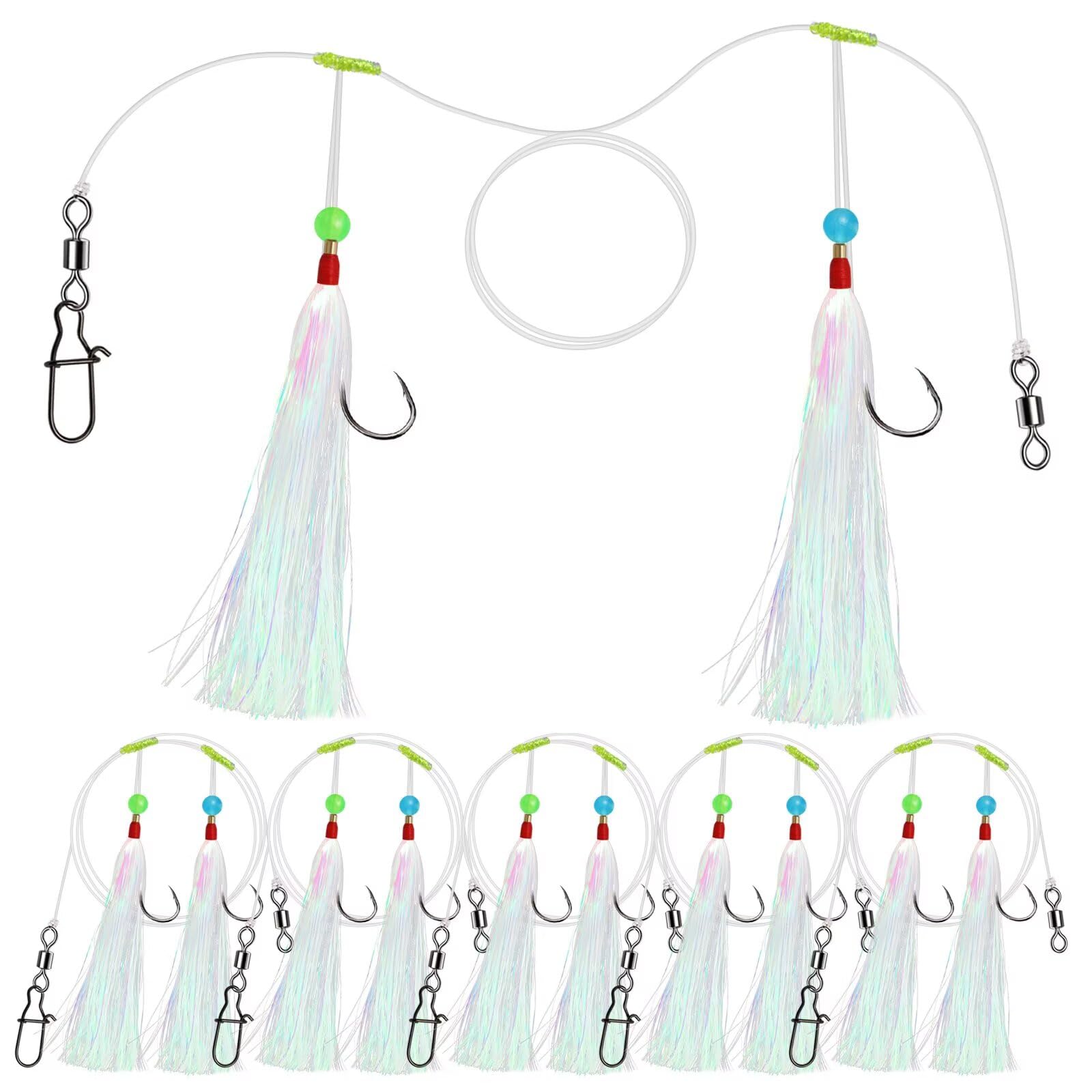 Dovesun Surf Fishing Rigs High Low Rigs Fishing Saltwater for Fluke Flounder Porgy Snapper Sea Trout