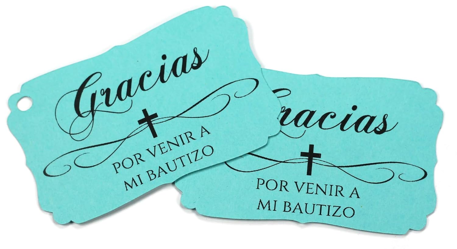 Amazon Com Gracias Por Venir A Mi Bautizo Baptism Favor Tags Set Of 20 Aqua Handmade Products