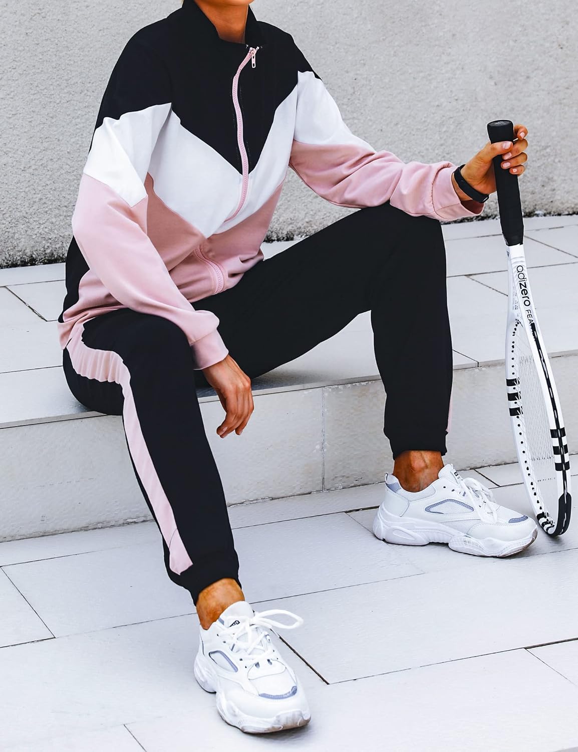 Marvmys Women's Tracksuit Set 2 Piece Sweatsuit Outfits Long Sleeve Zip Up Lounge Jogger Set with Pocket - Image 5