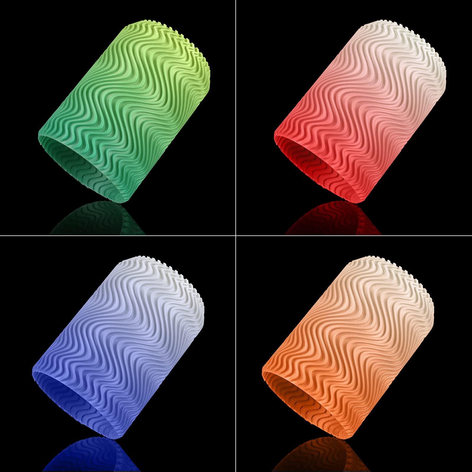 AMOLEN Paquete filamento 3D PLA 1,75 mm, cambio color con filamento temperatura, verde/azul/rojo/naranja, paquete 4 bobinas 200 g